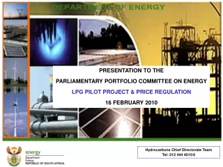 PRESENTATION TO THE  PARLIAMENTARY PORTFOLIO COMMITTEE ON ENERGY