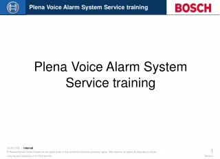 Plena Voice Alarm System Service training