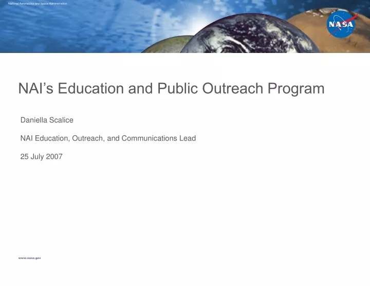 nai s education and public outreach program