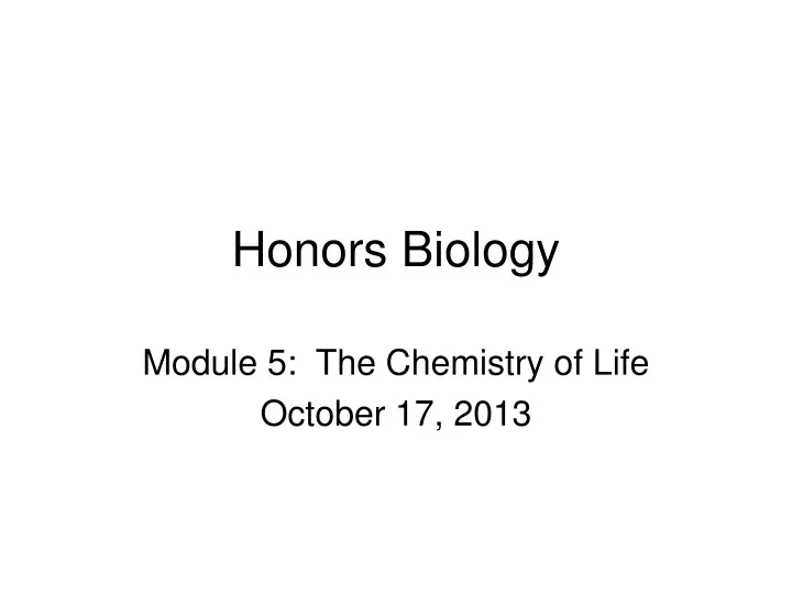 honors biology