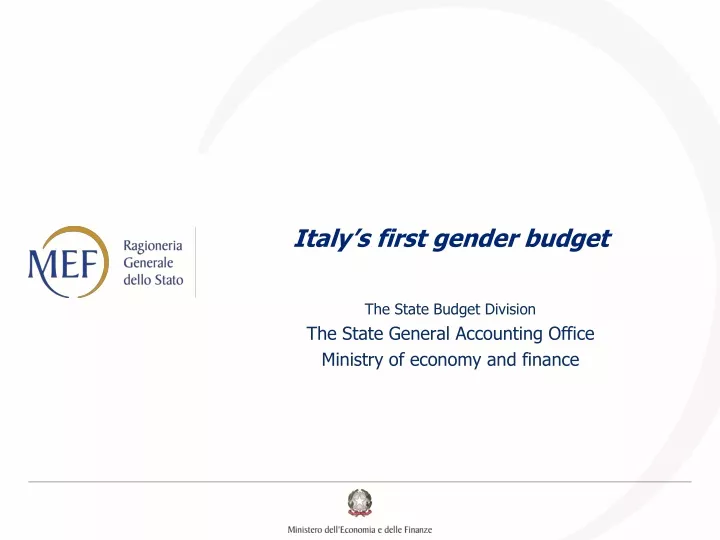italy s first gender budget