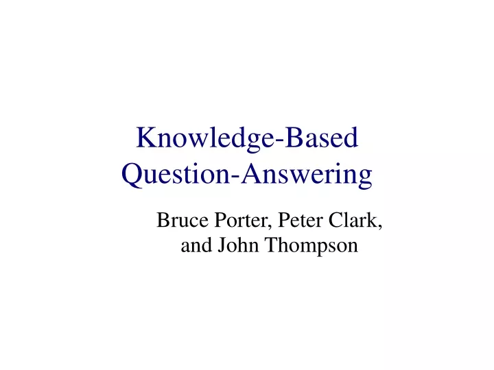 knowledge based question answering
