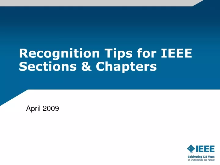 recognition tips for ieee sections chapters