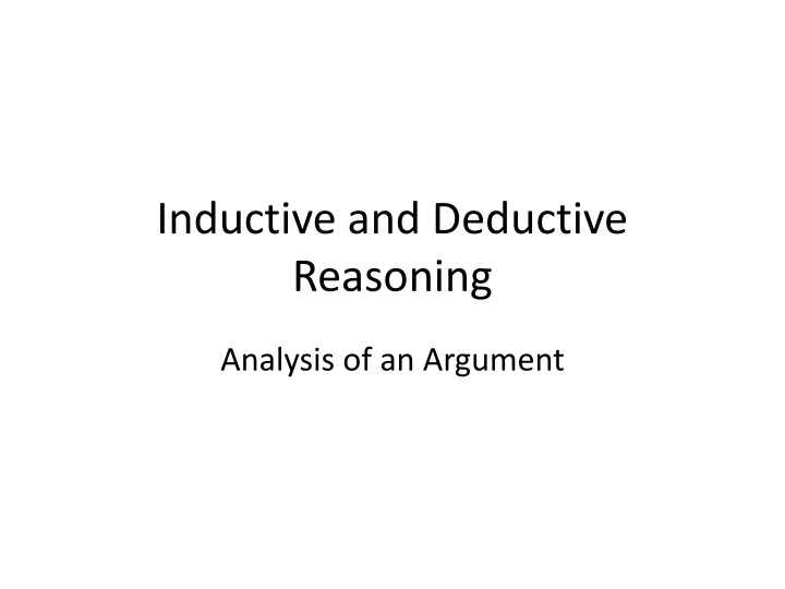 inductive and deductive reasoning