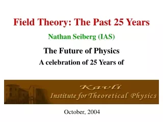 Field Theory: The Past 25 Years