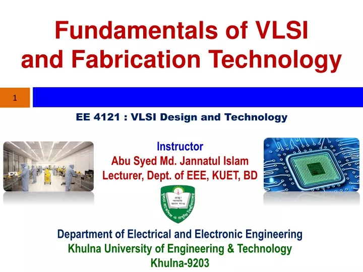 fundamentals of vlsi and fabrication technology