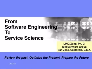 From  Software Engineering To  Service Science