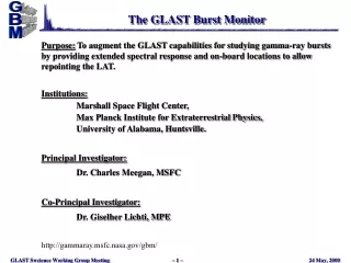 The GLAST Burst Monitor