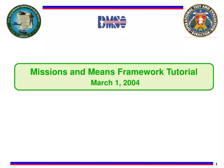 missions and means framework tutorial march 1 2004