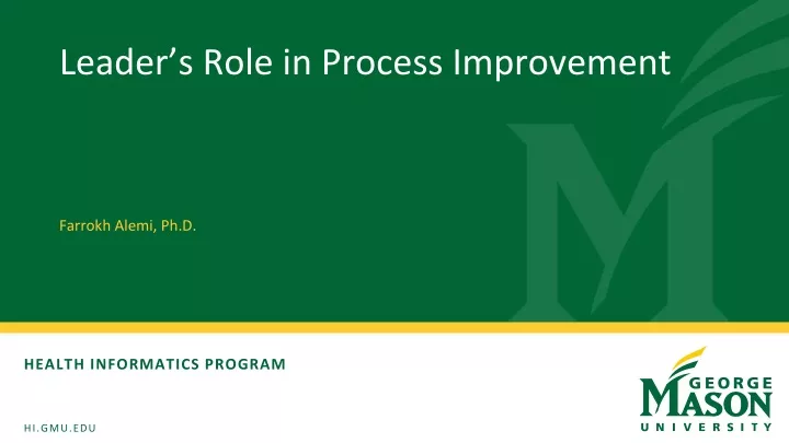 leader s role in process improvement