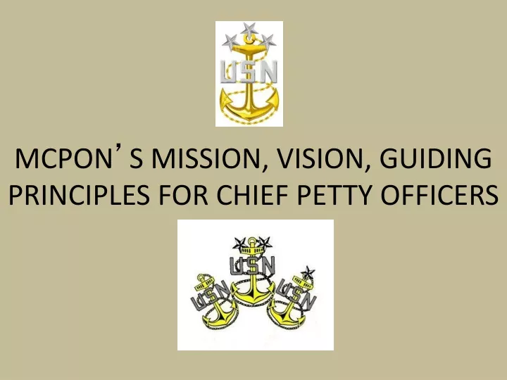 mcpon s mission vision guiding principles for chief petty officers