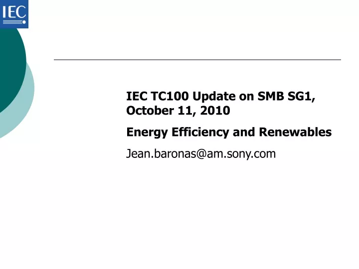 iec smb sg1 energy efficiency and renewable resources update