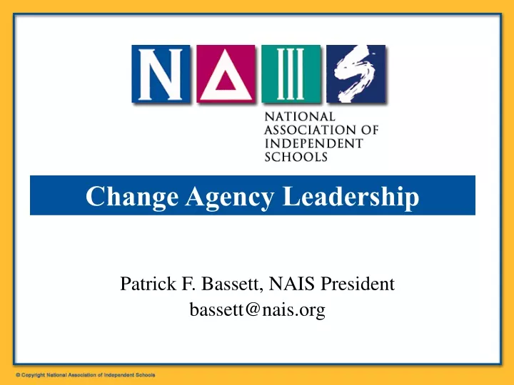 change agency leadership