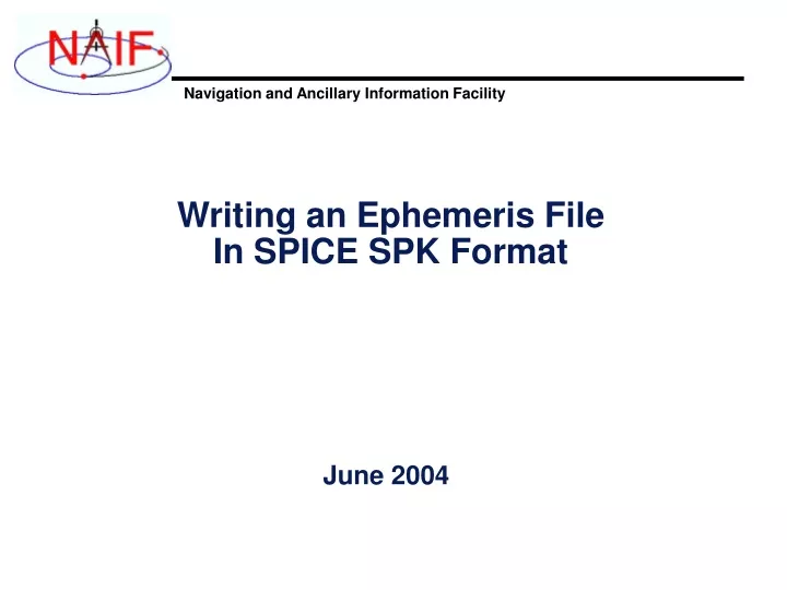 writing an ephemeris file in spice spk format