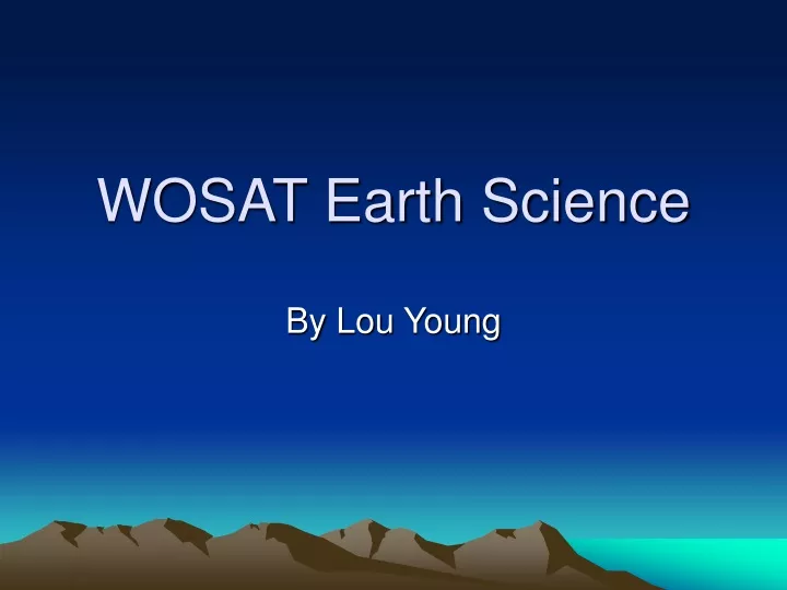 wosat earth science