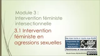 Module 3 :  Intervention  féministe  intersectionnelle