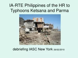 IA-RTE Philippines of the HR to Typhoons Ketsana and Parma