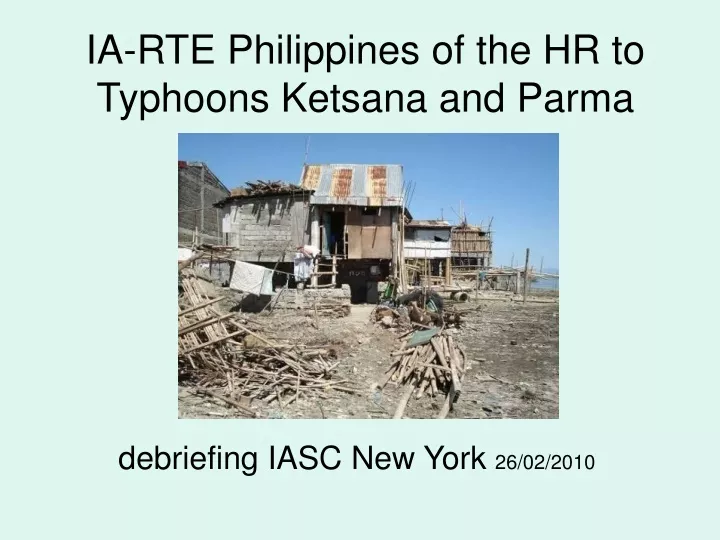 ia rte philippines of the hr to typhoons ketsana and parma