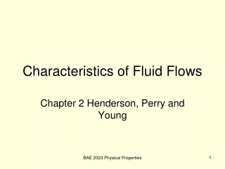 Characteristics of Fluid Flows
