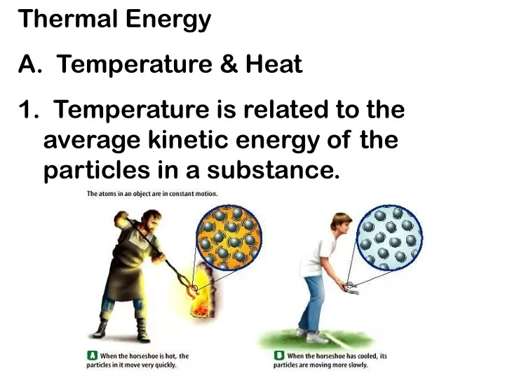PPT - Thermal Energy A. Temperature & Heat PowerPoint
