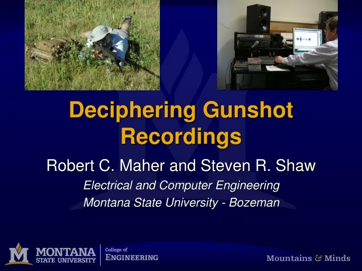 deciphering gunshot recordings