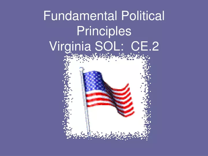 fundamental political principles virginia sol ce 2