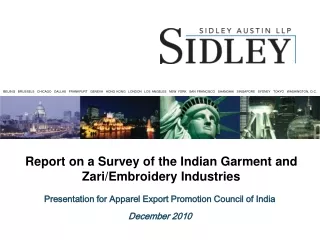 Presentation for Apparel Export Promotion Council of India December 2010