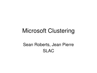 Microsoft Clustering