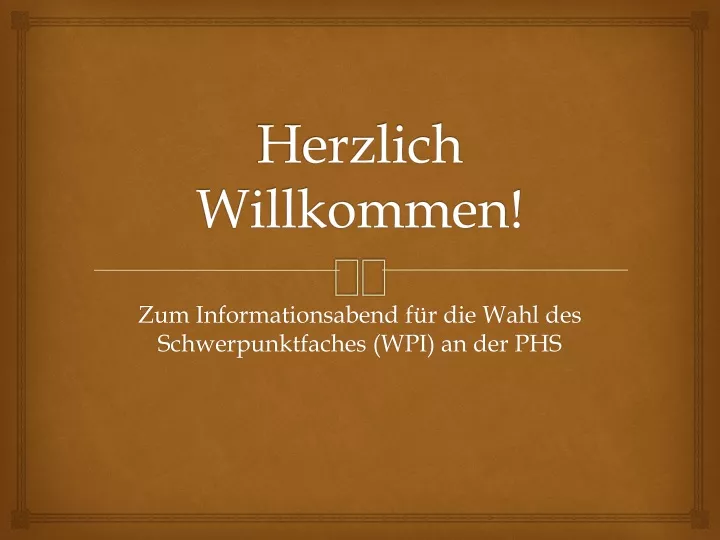 herzlich willkommen