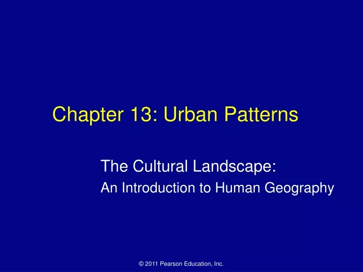 chapter 13 urban patterns