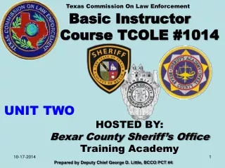 Basic Instructor            Course TCOLE #1014