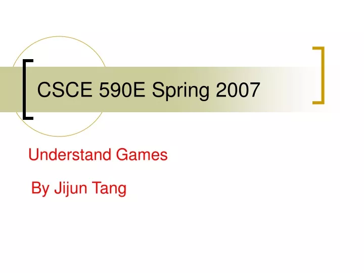 csce 590e spring 2007