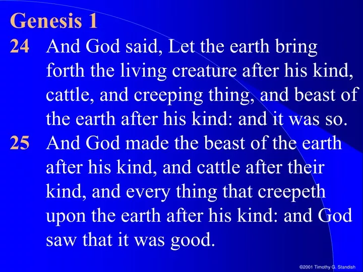 genesis 1 24 and god said let the earth bring