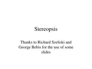 Stereopsis