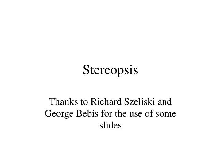 stereopsis