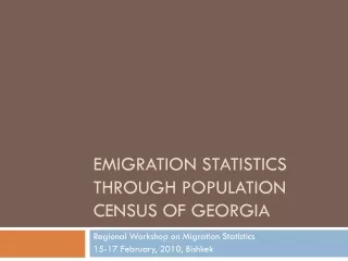 Emigration Statistics through Population Census of Georgia