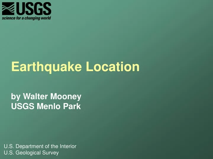 earthquake location