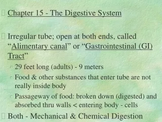 Chapter 15 - The Digestive System