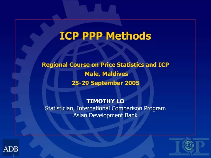 icp ppp methods regional course on price