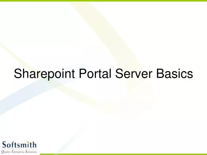 sharepoint portal server basics