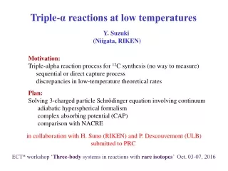 Triple-α reactions at low temperatures