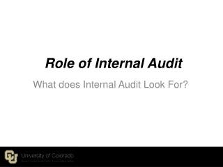 Role of Internal Audit