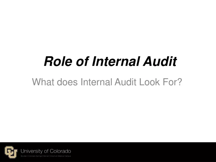 role of internal audit