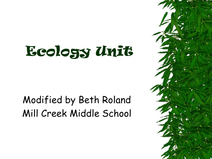 ecology unit