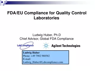 FDA/EU Compliance for Quality Control Laboratories