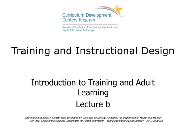 training and instructional design