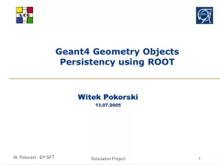 Geant4 Geometry Objects Persistency using ROOT