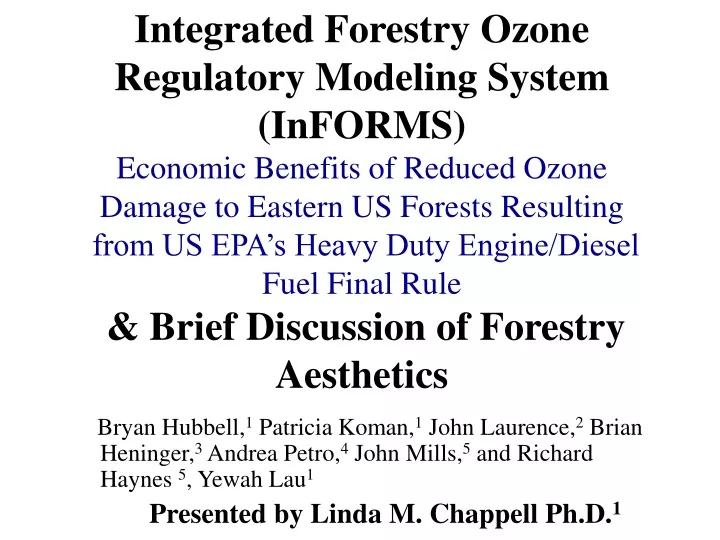 integrated forestry ozone regulatory modeling