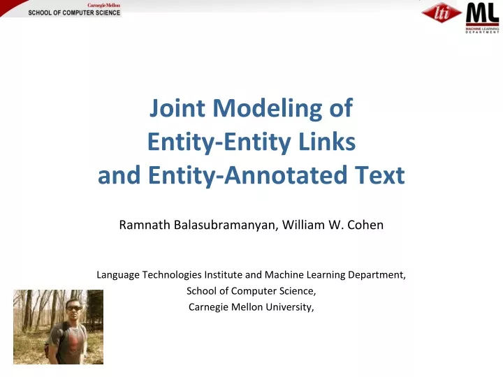 joint modeling of entity entity links and entity annotated text