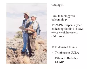 Geologist Link to biology via paleontology